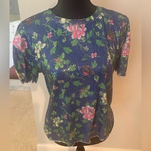 Zara glitter flower top